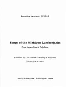 Songs of the Michigan Lumberjacks, AFS L56