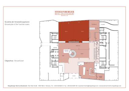 Grundriss der Veranstaltungsräume Ground plan of the function rooms FOYER-SAAL B  TIEFGARAGE