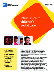 OctoberIntroduction to... children’s social care