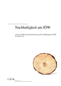 Institut für ökologische Wirtschaftsforschung (IÖW): Schriftenreihe Nr: Vollständigen Titel hier eintragen
