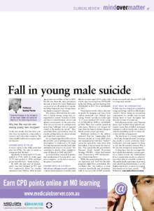 Medical Observer article - Fall in young male suicide