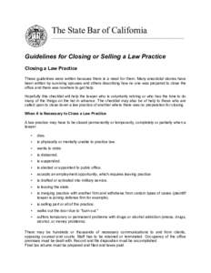 Guidelines for Closing or Selling a Law Practice