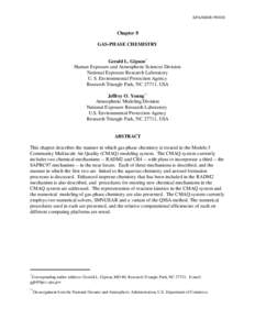 EPA/600/R[removed]Chapter 8 GAS-PHASE CHEMISTRY Gerald L. Gipson* Human Exposure and Atmospheric Sciences Division