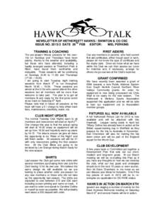 HAWK  TALK NEWSLETTER OF HETHERSETT HAWKS / SWINTON & CO CSC TH