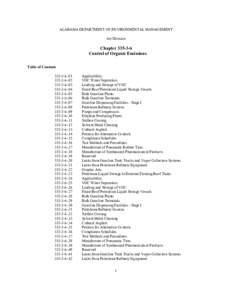 ALABAMA DEPARTMENT OF ENVIRONMENTAL MANAGEMENT Air Division Chapter[removed]Control of Organic Emissions Table of Contents