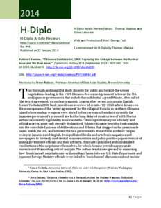 H-Diplo Article Review No. 444