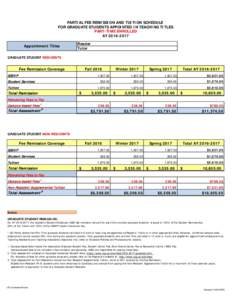 PARTIAL FEE REMISSION AND TUITION SCHEDULE FOR GRADUATE STUDENTS APPOINTED IN TEACHING TITLES PART-TIME ENROLLED AYAppointment Titles