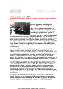 Continúa la represión contra la FUNA:  Carabineros protege a Antonio Palomo, piloto de la Caravana de la