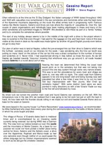 Monte Cassino / Cassino Memorial / Italian Campaign / Cemetery / Naples / Cassino / Commonwealth War Graves Commission / Battle of Monte Cassino / World War II / Military history by country / Abbey of Monte Cassino