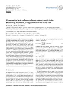 Ocean Sci., 11, 111–120, 2015 www.ocean-sci.net[removed]doi:[removed]os[removed] © Author(s[removed]CC Attribution 3.0 License.  Comparative heat and gas exchange measurements in the