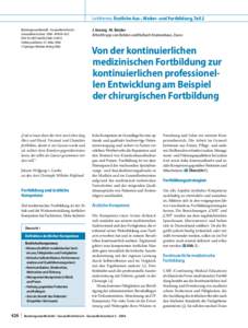 Leitthema: Ärztliche Aus-, Weiter- und Fortbildung, Teil 2 Bundesgesundheitsbl - Gesundheitsforsch Gesundheitsschutz 2006 · 49:426–432 DOIs00103Online publiziert: 31. März 2006 © Springer Mediz