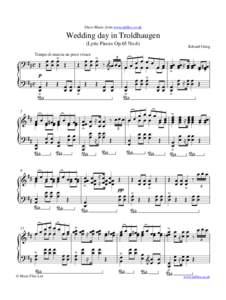 Sheet Music from www.mfiles.co.uk  Wedding day in Troldhaugen (Lyric Pieces Op.65 No.6)  . .