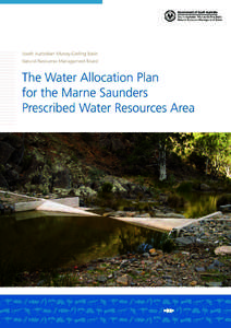 The water allocaiton plan for the Marne Saunders Prescribed Water Resources Area