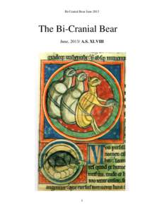 Bi-Cranial Bear June[removed]The Bi-Cranial Bear June, 2013/ A.S. XLVIII  1