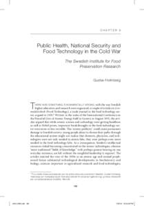 Chapter 9  Public Health, National Security and Food Technology in the Cold War The Swedish Institute for Food Preservation Research