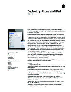 Cryptographic protocols / Technology / Data / Wi-Fi / IEEE 802.1X / Wi-Fi Protected Access / Wireless security / Extensible Authentication Protocol / IEEE 802.11r-2008 / Computing / Computer network security / Wireless networking