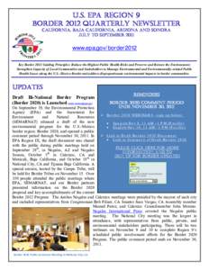 Border 2012 Quarterly Newsletter, July to September 2011