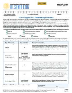 Click to Print  uc santa cruz FINANCIAL AID AND SCHOLARSHIP OFFICE  UCSC Student’s ID /Account