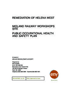 REMEDIATION OF HELENA WEST MIDLAND RAILWAY WORKSHOPS SITE PUBLIC OCCUPATIONAL HEALTH AND SAFETY PLAN