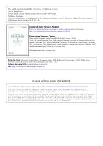 This article was downloaded by: [University of California, Irvine] On: 16 August 2010 Access details: Access Details: [subscription number[removed]Publisher Routledge Informa Ltd Registered in England and Wales Regist