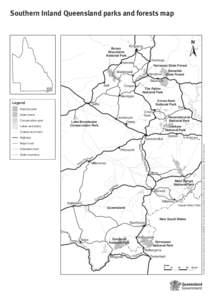 Southern Inland Queensland parks and forests map