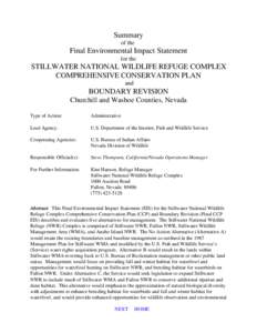 Summary of the Final Environmental Impact Statement for the