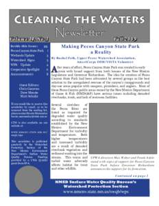 Clearing The Waters Newsletter - Volume 14, No. 3 - Fall 2009