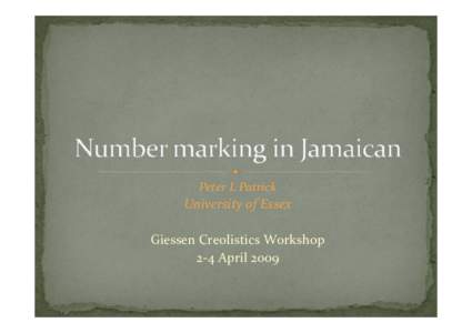Number marking in Jamaican