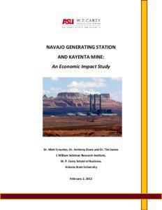 Kayenta /  Arizona / Navajo Nation / Black Mesa and Lake Powell Railroad / Navajo County /  Arizona / Tax / Economic impact analysis / Peabody Energy / Income tax in the United States / Geography of Arizona / Arizona / Navajo Generating Station