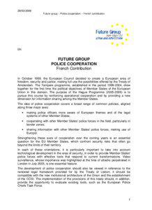 [removed]Future group – Police cooperation – French contribution