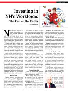 THINK TANK  Investing in NH’s Workforce: The Earlier, the Better By Steve RowE