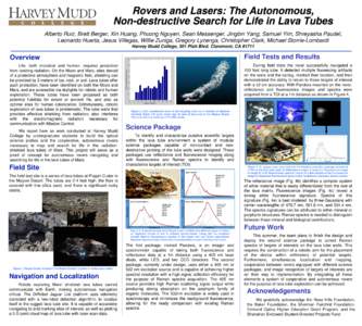 Rovers and Lasers: The Autonomous, Non-destructive Search for Life in Lava Tubes Alberto Ruiz, Brett Berger, Xin Huang, Phuong Nguyen, Sean Messenger, Jingbin Yang, Samuel Yim, Shreyasha Paudel, Leonardo Huerta, Jesus Vi