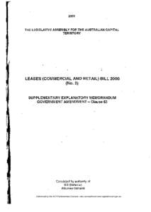 2001  THE LEGISLATIVE ASSEMBLY FOR THE AUSTRALIAN CAPITAL TERRITORY  LEASES (COMMERCIAL AND RETAIL) BILL 2000