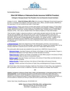 New NASPAA leadership and Council members for[removed]