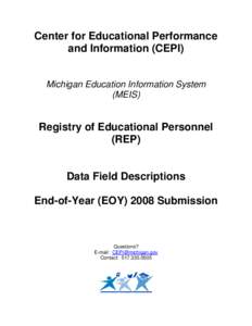 REP Data Field Descriptions Manual EOY 2008