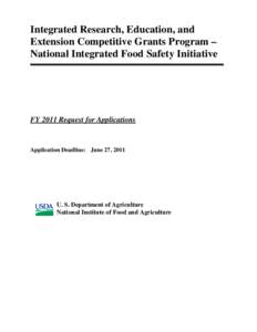 [Doc] FY 2008 RFA - National Integrated Food Safety Initiative