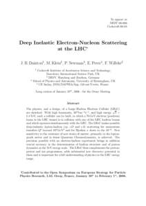 To appear as DESYCockcroftDeep Inelastic Electron-Nucleon Scattering at the LHC∗