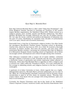 Microsoft Word - Kyai Haji Mustofa Bisri biography.doc