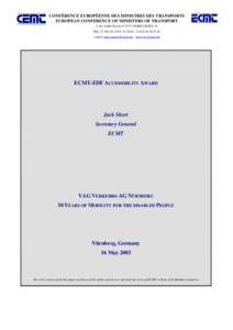 Architecture / Web accessibility / Disability rights / Urban design / International Transport Forum / Disability / Web Accessibility Initiative / Inclusion / Universal design / Design / Visual arts / Accessibility