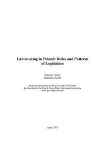 Law-making in Poland: Rules and Patterns of Legislation Klaus H. Goetz