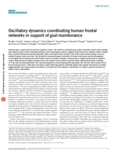 a r t ic l e s  Oscillatory dynamics coordinating human frontal networks in support of goal maintenance  © 2015 Nature America, Inc. All rights reserved.