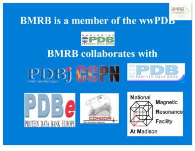 BMRB is a member of the wwPDB BMRB collaborates with Using Condor behind the scenes to provide a public CS-Rosetta server at the BioMagResBank