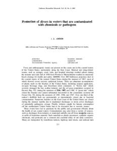 Protection of divers in waters that are contaminated with chemicals or pathogens
