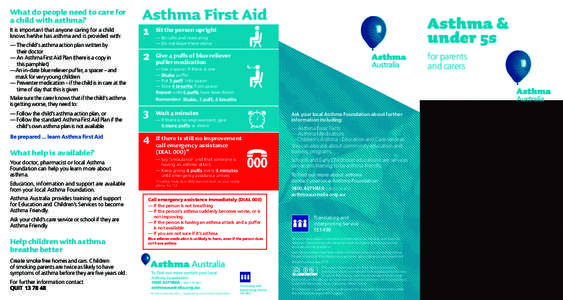 What do people need to care for a child with asthma? It is important that anyone caring for a child knows he/she has asthma and is provided with: ——T he child’s asthma action plan written by their doctor