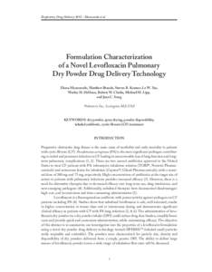 Formulation Characterization of a Novel Levofloxacin Pulmonary Dry Powder Drug Delivery Technology