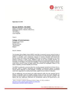 ERRC Letter to Czech Ministry of Education on infringing the RED