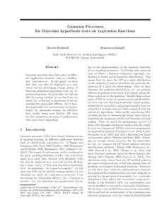 Gaussian Processes for Bayesian hypothesis tests on regression functions Alessio Benavoli  Francesca Mangili