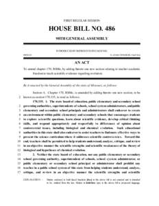 FIRST REGULAR SESSION  HOUSE BILL NO. 486 98TH GENERAL ASSEMBLY INTRODUCED BY REPRESENTATIVE KOENIG. 0892H.01I