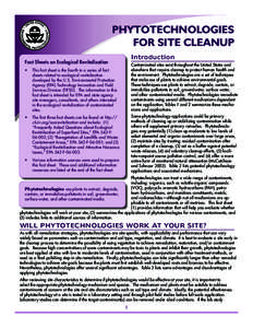 Phytotechnologies for Site Cleanup