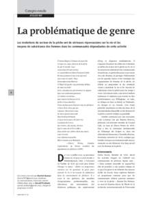 Compte-rendu ATELIER WIF La problématique de genre Les évolutions du secteur de la pêche ont de sérieuses répercussions sur la vie et les moyens de subsistance des femmes dans les communautés dépendantes de cette 